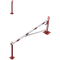 Swing barrier | with bracing tube and | pull rope reinforcement | to be fixed by plugs, hot-dip galvanized and red coated with white reflecting rings | Barrier arm length: 3000 mm | with triangular lock